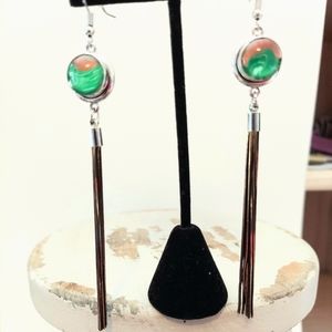 Artisan Pour Painted Snap Tassel Earrings